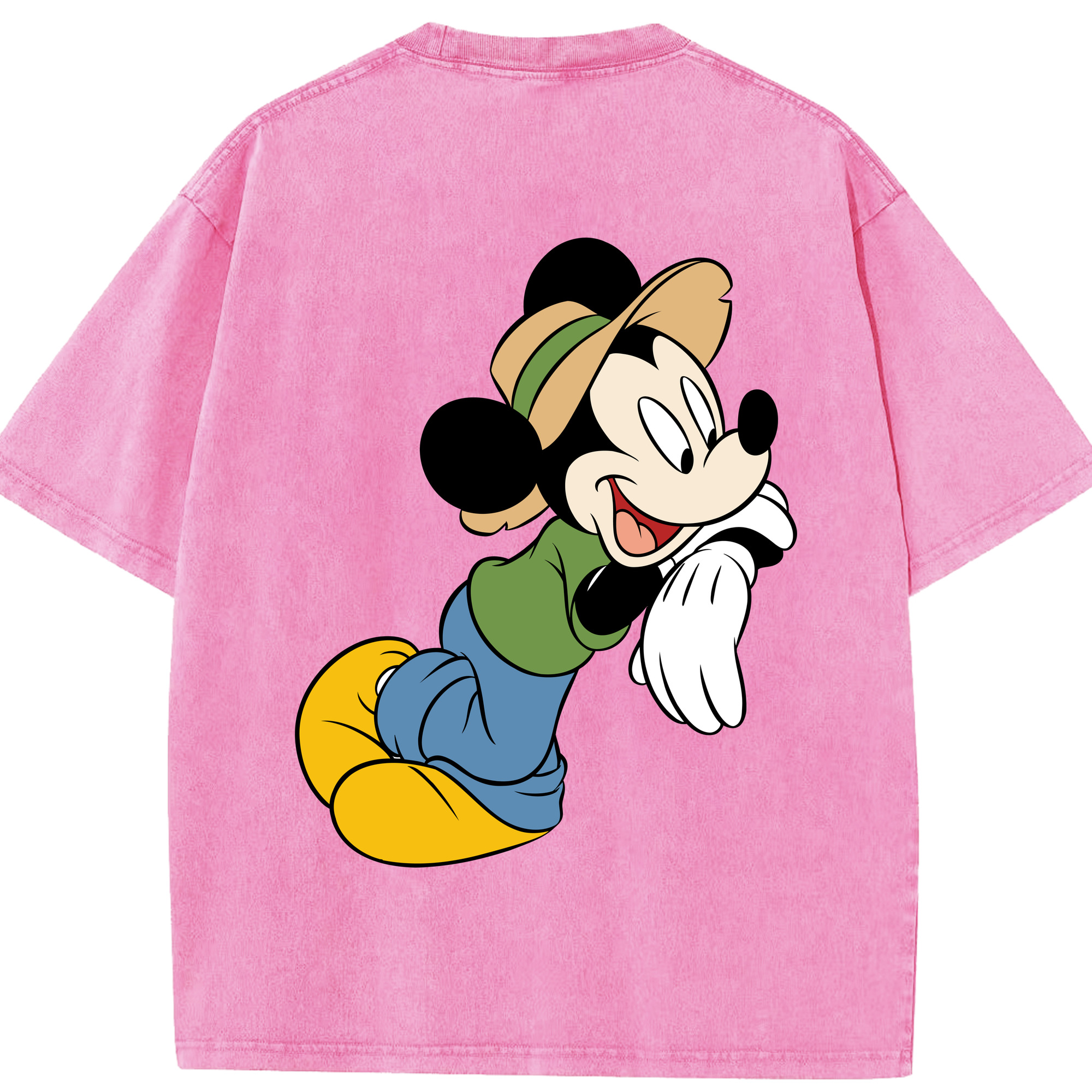 （画像用） ミッキーマウス Mickey Mouse 綿100% ヴィンテージ風 半袖Tシャツ（背面プリント）